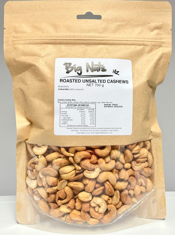 Roasted Unsalted Cashews 700 g